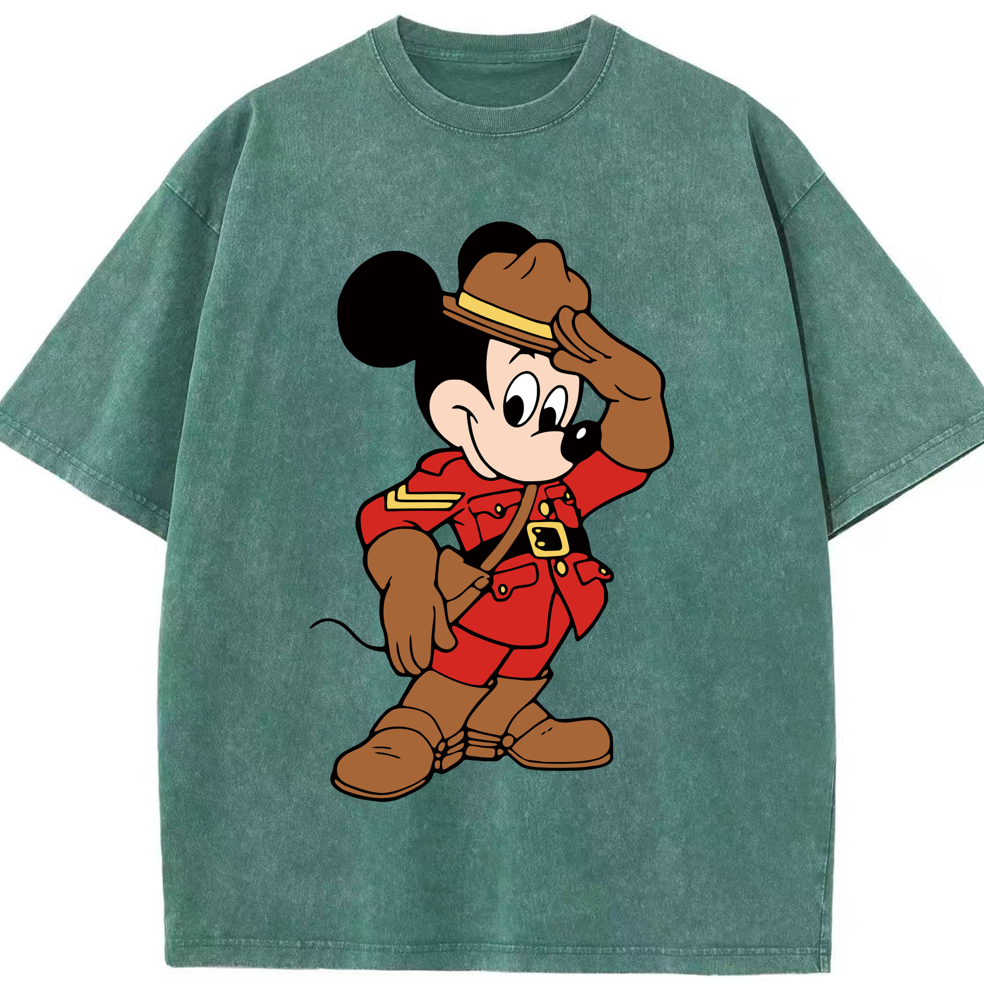 （画像用） ミッキーマウス Mickey Mouse 綿100% ヴィンテージ風 半袖Tシャツ（フロントプリント）